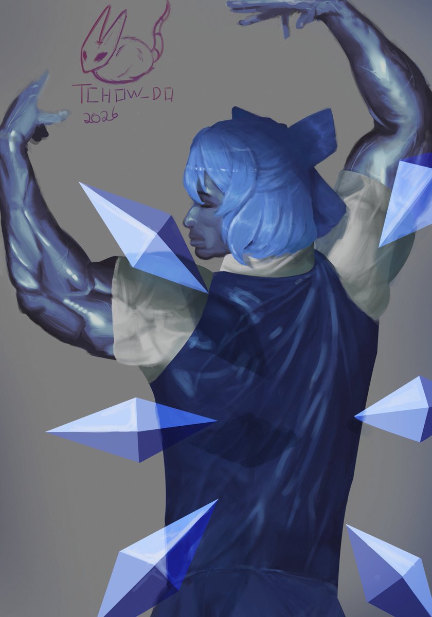 Tchow_do's tweet photo. Muscular Cirno for Cirno day 9.9 🩵

#touhou #cirnoday #digitalartㅤㅤㅤㅤ #blue #art #muscle #cirno #muscularwaifus #waifus https://t.co/JhnPVQSm8p