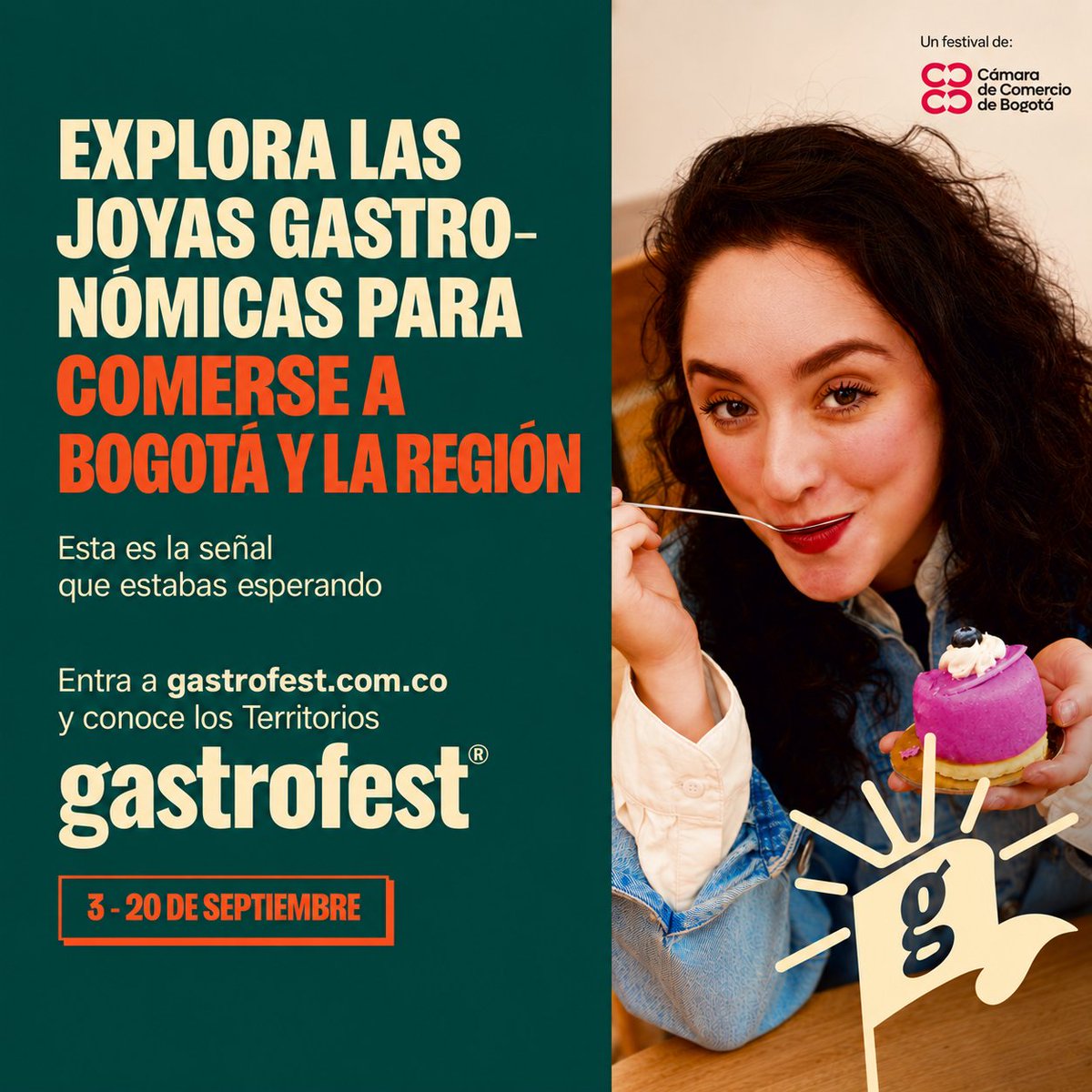 pablocalderonr's tweet photo. Hasta el 20 de septiembre, Gastrofest 2026, iniciativa de la .@camaracomerbog, te invita a probar las joyas gastronómicas de Sabana Centro, Norte, Centro y Sur de Bogotá. Restaurantes, cafés, pastelerías, panaderías, gastrobares te esperan. + info en https://t.co/YGKG1lAeZC. https://t.co/jN3WvkWgBQ