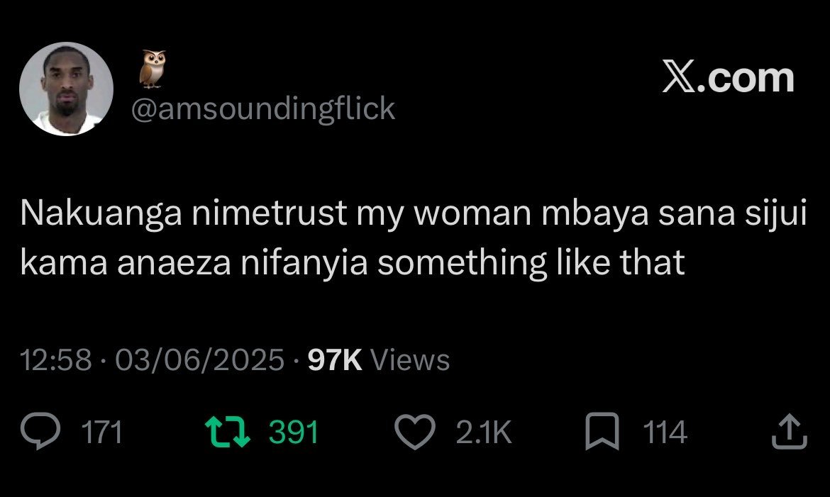 ryanharts's tweet photo. @amsoundingflick 🤣🤣something like that imefanyika...washa stima https://t.co/wpPOvGHX8W