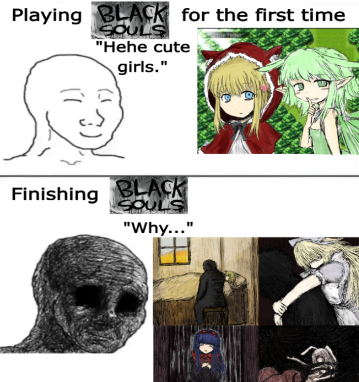CakeyAndStuff's tweet photo. No happy endings allowed in Black Souls https://t.co/A7Hxq4mSPW
