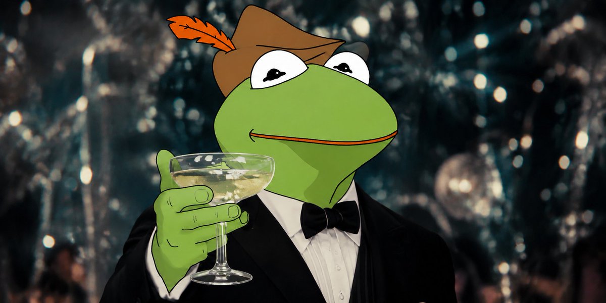 Cryptomessias_'s tweet photo. While Robinhood Chain is bleeding… $ROBIN is pouring champagne. 🐸🥂

They called him dead.
They sold the bottom.
They moved on.

Robin didn’t.

Now he’s reminding everyone who the frog of this chain is.

Disbelief phase activated. 🐸🚀 https://t.co/J3fo12yG9o