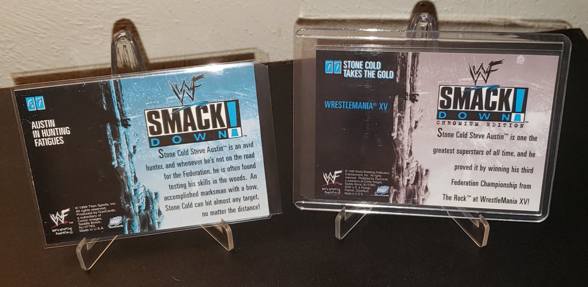 SWF_YouTube's tweet photo. #wrestlingcardwednesday

1999 Comic Images 
WWF SmackDown ! 
'Stone Cold' Steve Austin cards:

#53 Chromium
#60 Standard
#67 Standard
#77 Chromium

#wrestlingtradingcards
#wrestlingcards https://t.co/nHzL65omkB