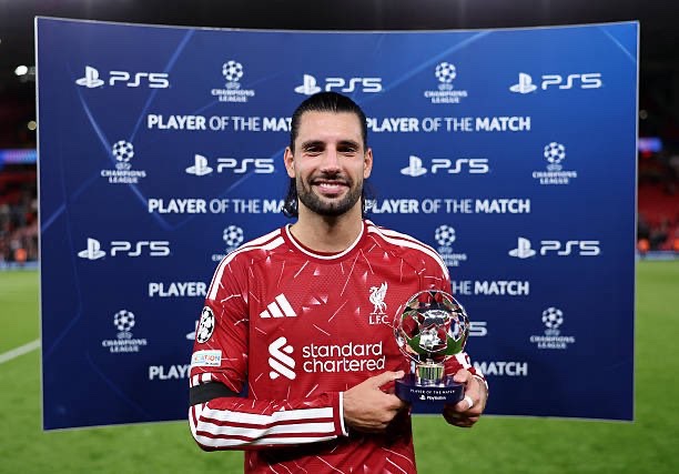 TouchlineX's tweet photo. 🚨 𝗢𝗙𝗙𝗜𝗖𝗜𝗔𝗟: Dominik Szoboszlai is the MOTM of the Liverpool vs. Atletico Madrid game! 💫 https://t.co/fw3YaQSM8s