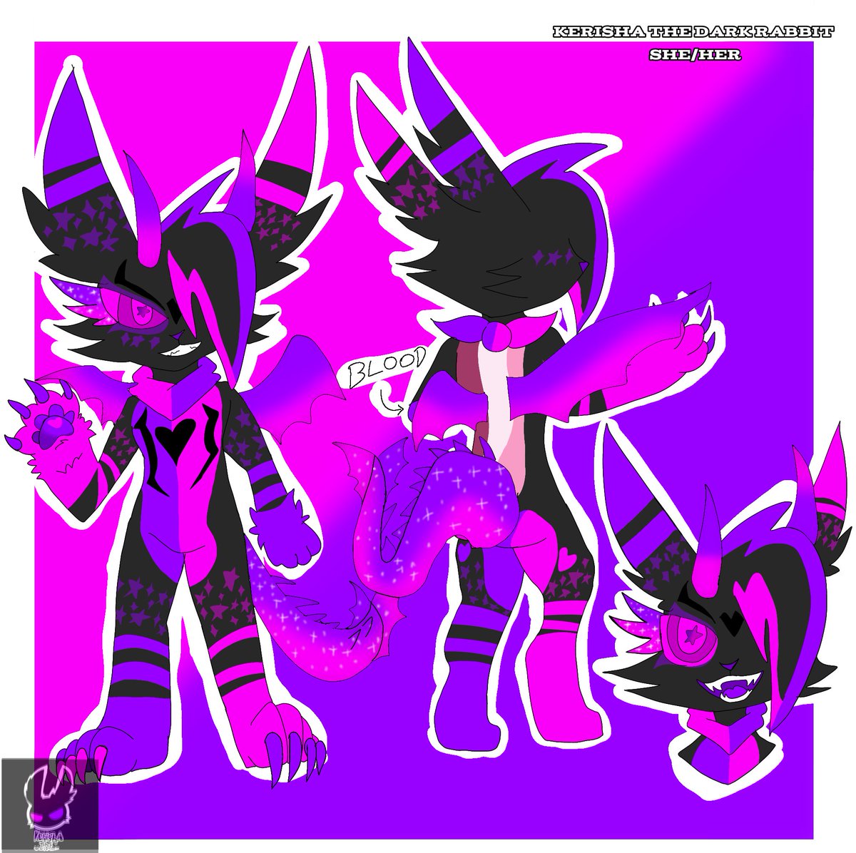 kerisha37481's tweet photo. Kerisha the dark rabbit reference sheet #bloodybunny #darkrabbit #darkrabbitoc #bloodybunnyoc https://t.co/N5wARA1gY6