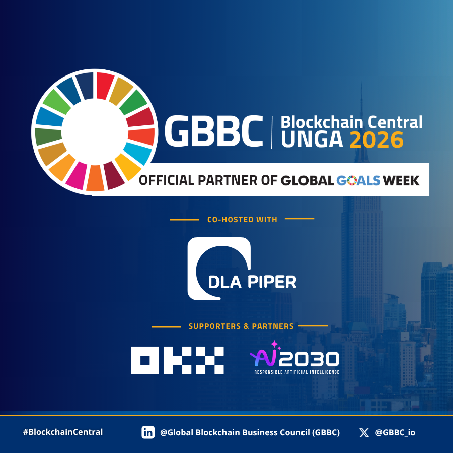 GBBC_io's tweet photo. ๐ #BlockchainCentralUNGA is back for its 9th year!
Join us online on September 22 as leaders from around the world come together to discuss how emerging technologies can support progress toward the UNโs Sustainable Development Goals (#SDGs).
๐ Register here: https://t.co/CgQbMOMojo