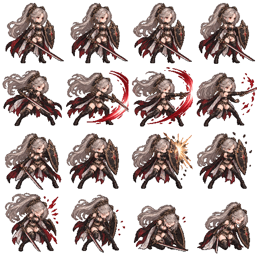 Character Battle Sprite Sheet Pixel Art