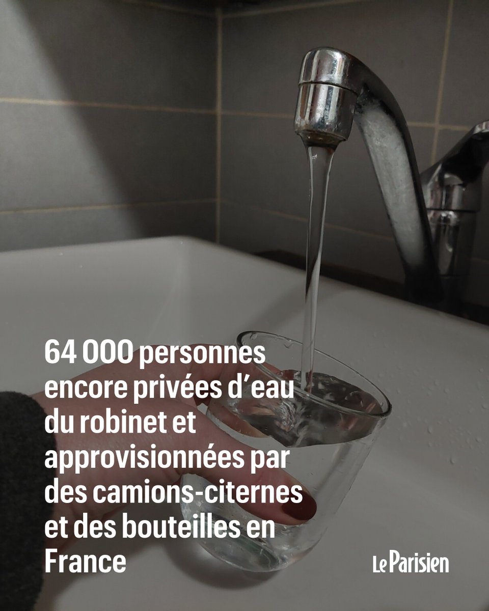 lp_materre's tweet photo. Sécheresse : 64 000 personnes encore privées d’eau du robinet et approvisionnées par des camions-citernes et des bouteilles en France
➡️ https://t.co/f3NLYm5XoG https://t.co/QZRZe9vUD0