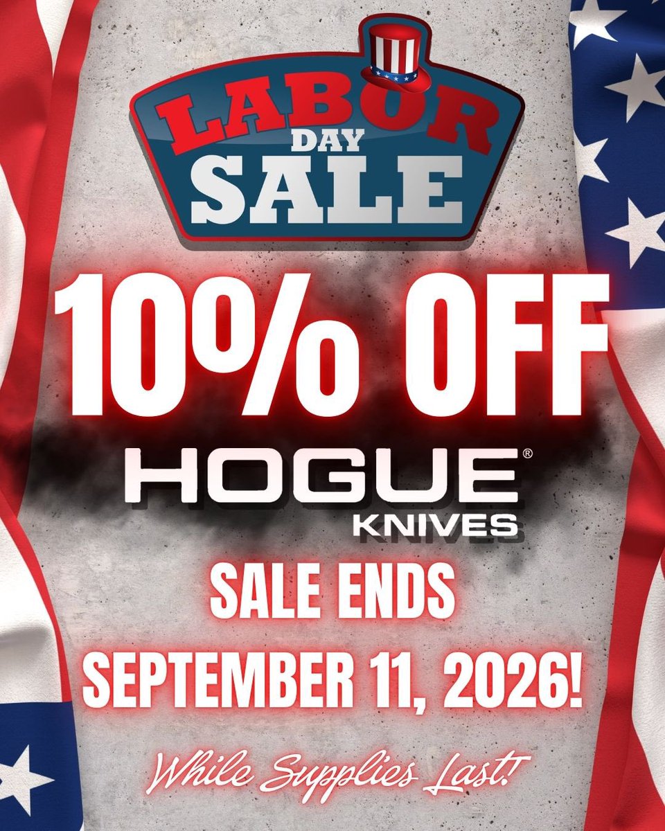 KnifeworksInc's tweet photo. HOGUE Sale Going Until September 11, 2026‼️Save NOW on Your Favorite Models While Supplies Last! #knifeworks #knifeworksinc #hogue #sale https://t.co/SzrWRxSsbE https://t.co/T3iuiKR46P