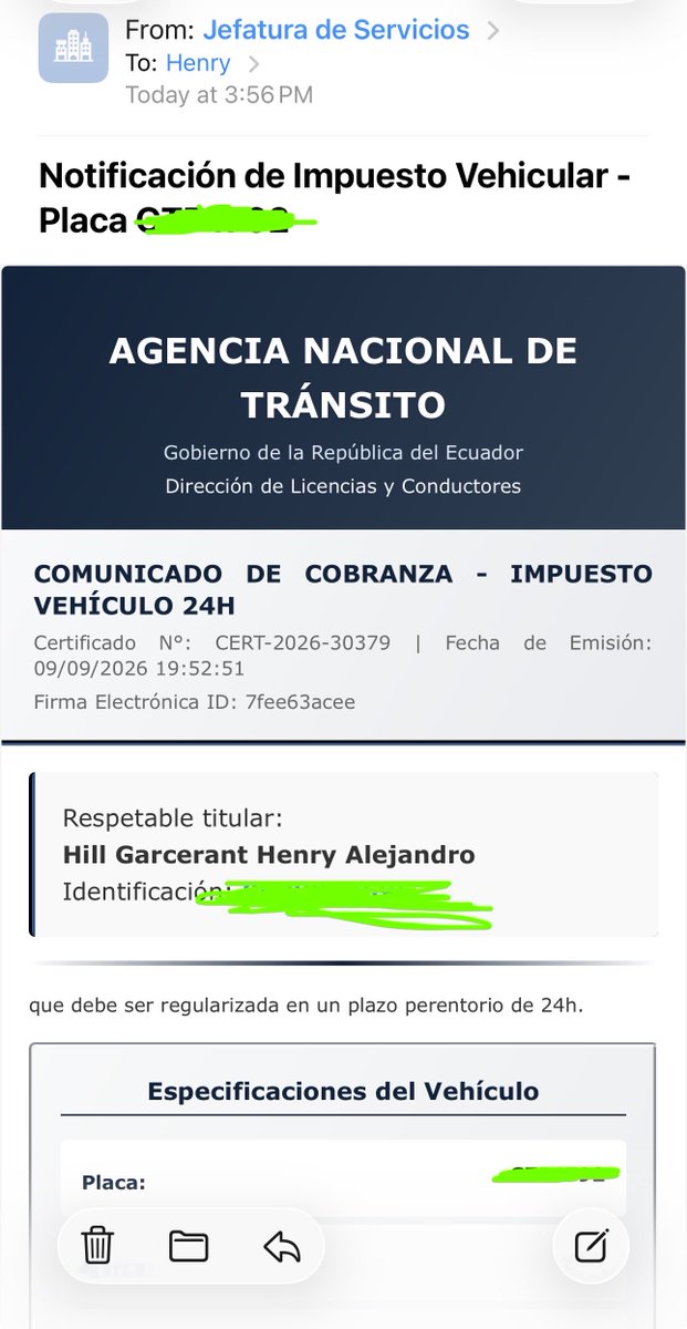 Henry_Hill's tweet photo. Se acuerdan cuando robaron la base de datos de todos los ecuatorianos?
Bueno aquí va un intento de robo. 
Lo comparto para que nadie caiga en esta estafa. 
@JohnReimberg le notifico para que investigue con sus unidades. 
@PoliciaEcuador 
Gracias por su atención https://t.co/TVWLw3KuSo
