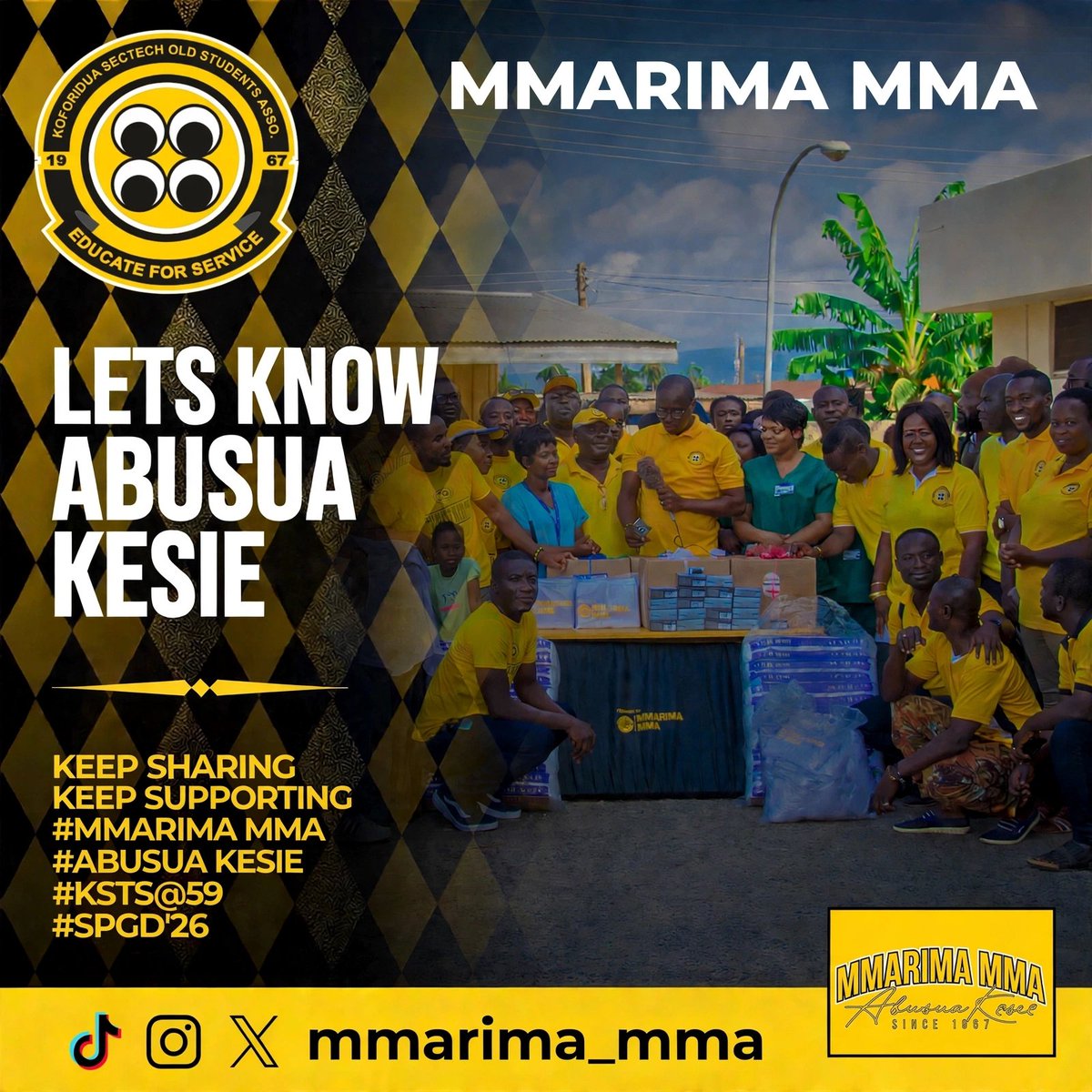 mmarima_mma's tweet photo. MMARIMA MMA!!🖤💛
ABUSUA KESIE!🔥
Stay tuned as we highlight and celebrate the profiles of our esteemed old boys who continue to make KSTS proud! The legacy continues. Educate for Service!
KEEP SHARING
KEEP SUPPORTING
#MmarimaMma
#AbusuaKesie
#KSTSAt59
#SPGD'26 https://t.co/cXot01Xa7M