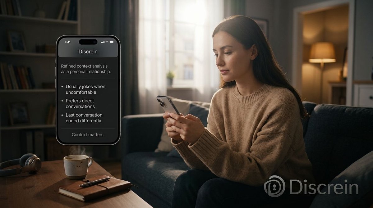 discre_in's tweet photo. Knowing someone changes how you communicate with them.

What works with one person may completely miss with another.

#Discrein uses the context you choose to share to help you understand patterns and approach important conversations differently.

→ https://t.co/AORTYOMr1T

#AI https://t.co/JqbOffCS7L