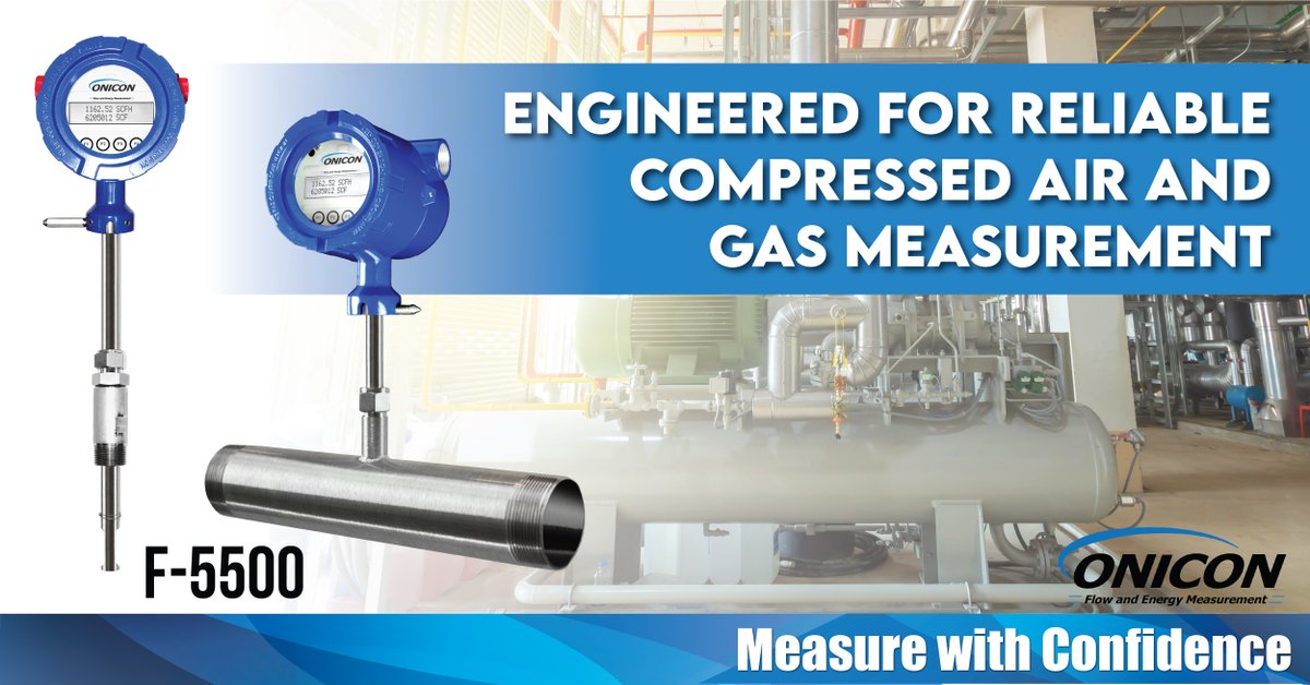 ONICONSolutions's tweet photo. F-5000 Series Thermal Mass Flow Meters provide accurate mass flow measurement of natural gas, compressed air &amp; other industrial gases. The proprietary sensor design measures mass flow directly &amp; doesn't require add'l pressure or temp compensation. https://t.co/FcR7NIBCeC https://t.co/pvYCwBt4nq
