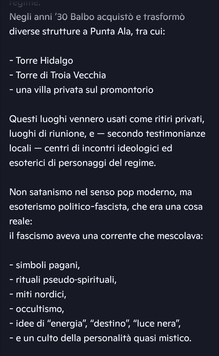 BigBangParis's tweet photo. A PUNTA ALA c'é una villa collegata a Balbo e ai gerarchi  legati ai culti esoterici fascisti usata per decenni come luogo di raduni esoterico‑ideologici di nostalgici del regime.
Uno scandalo locale, mai diventato nazionale, ma molto chiacchierato
#Garlasco #GarlscoCrime #ORE14 https://t.co/TrBLjSXgCA