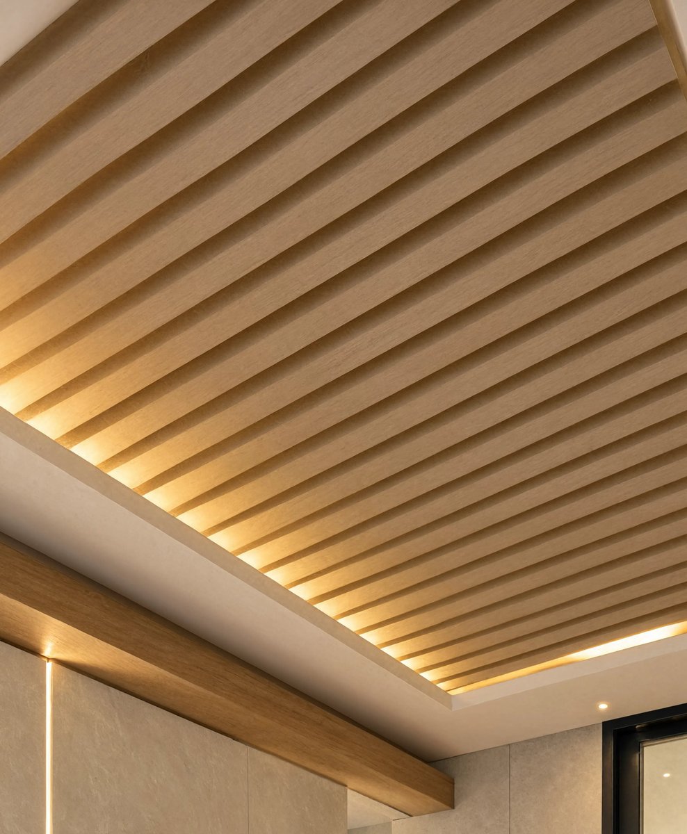 lindseyinterior's tweet photo. Materials like Tadelakt or coarse lime wash do more than add visual depth. Their organic micro-textures actively scatter high-frequency noise.

When paired with acoustic oak paneling, a room instantly transforms from a cold echo chamber into a sensory sanctuary. https://t.co/rj7rikk2gc