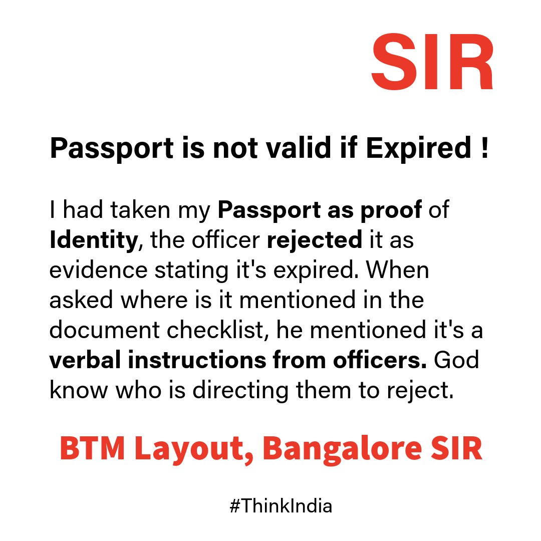 KPrakash2010's tweet photo. @DKShivakumar Sir it's not just the Poor or disadvantaged who hardly have time.

People who visit offices with records are also rejected and asked for other documents.

This is my case in BTM Layout 

#ScrapSIR before it eats away all other party voters.

@RLR_BTM https://t.co/3NN8L6sS9B