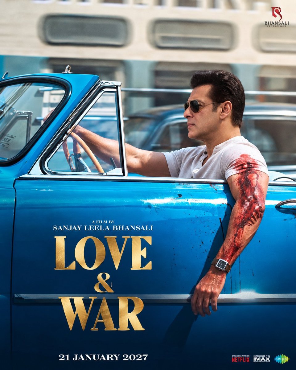 SOHAILS25543971's tweet photo. LOVE &amp; WAR poster ft Salman Khan. 🔥

SALMAN KHAN × SLB... What a lethal combo this could be at the BO. 🤯

I genuinely hope they work together atleast once in this era. 🫡😮‍💨 @BeingSalmanKhan 💥🔥 https://t.co/dLHEisuoCc