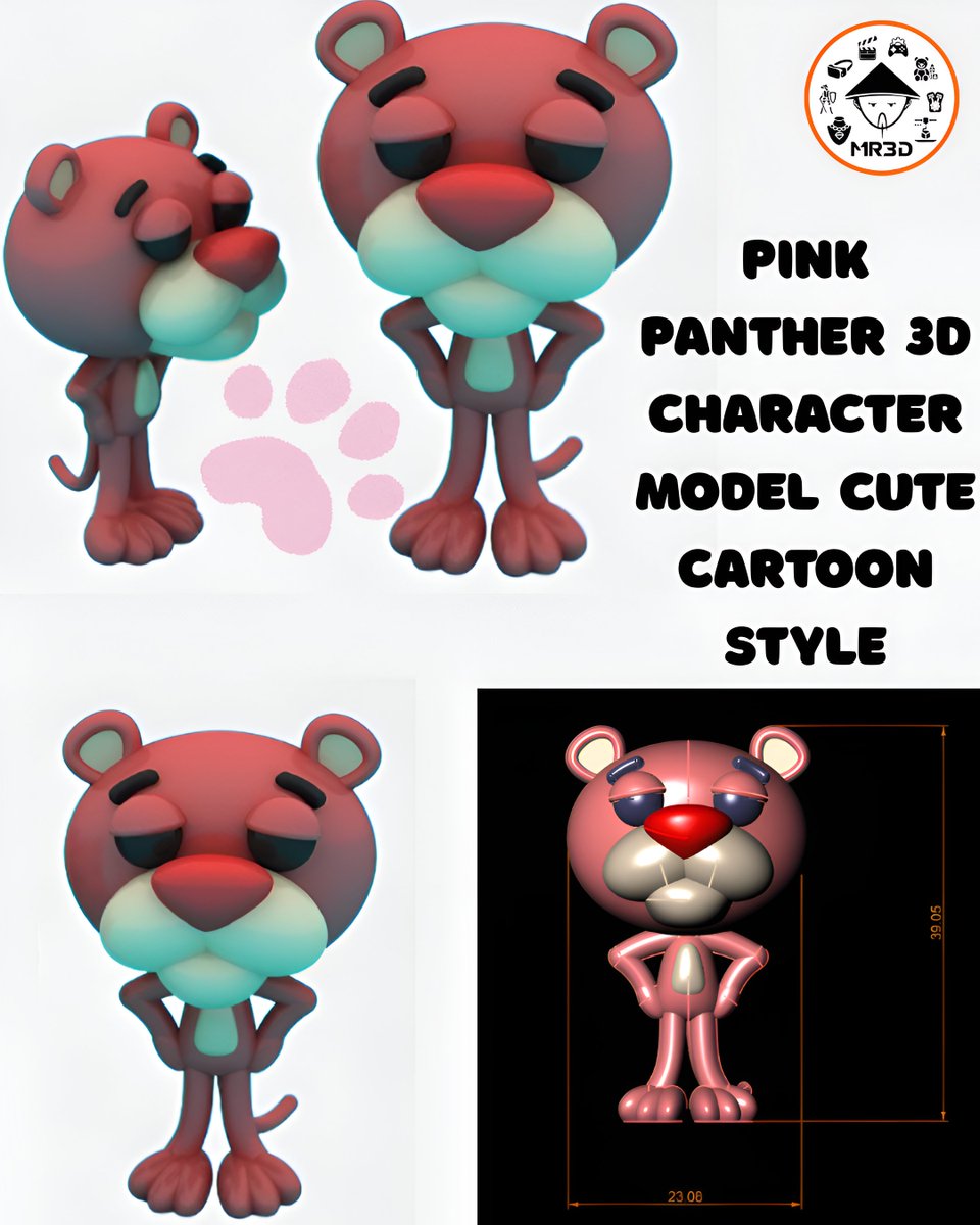 mr3d_store's tweet photo. Pink Panther 3D Character Model | Cute Cartoon Style
#PinkPanther #PinkPanther3D #3DModel #CharacterDesign #DigitalSculpting #3DSculpting #CuteCharacter #CollectibleArt #STL #STLFiles #3DPrint #3DModeling
All 3D-printable files are available.
๐ Contact us: +92 3233292381 https://t.co/WnMXRmgUcT