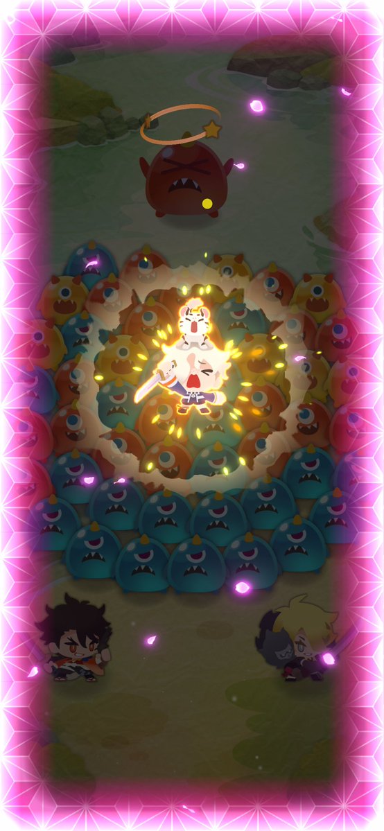 ginnnijissg's tweet photo. かわい～～～っとツッコミどころ満載で楽し～～ってやってたら1章完走しました🍑
通常ガチャでなぜかレア歌仙さんもお迎えできてしまった、ばみちゃんもようこそ～
これで平野くんと第2部隊が組めるぞ https://t.co/0rM44lePNT