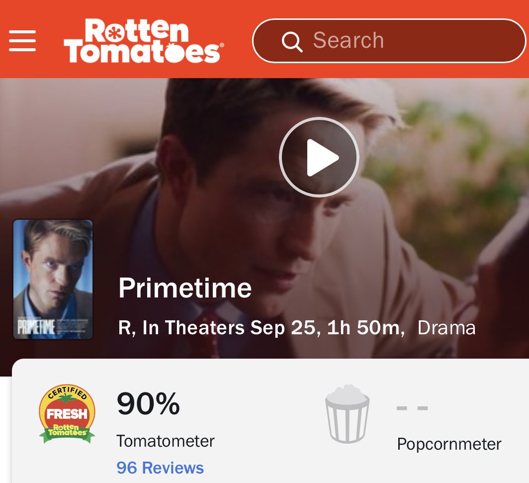 FilmUpdates's tweet photo. Lance Oppenheim’s ‘PRIMETIME’ is officially certified fresh at 90% on Rotten Tomatoes. https://t.co/Eo2IPoZuwe