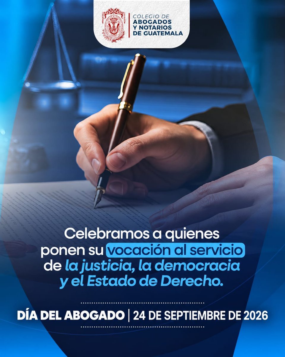 CangGuatemala's tweet photo. ⚖️🇬🇹 En el Día del Abogado, reconocemos la vocación y el compromiso de quienes ejercen su profesión al servicio de la justicia y la defensa de los derechos.

¡Feliz Día del Abogado! ⚖️ https://t.co/JnRRslst1A