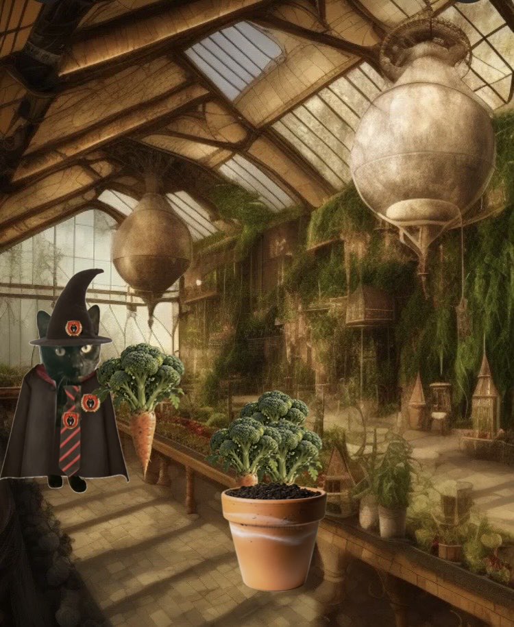 TiggsBlack1's tweet photo. Here is my Herbology homework. I have grown carroccoli. I have made a magical meal fit for a whiskered wizard! #MWHomework #Mogwarts #Sharpclaw https://t.co/XHHXPXrfAO