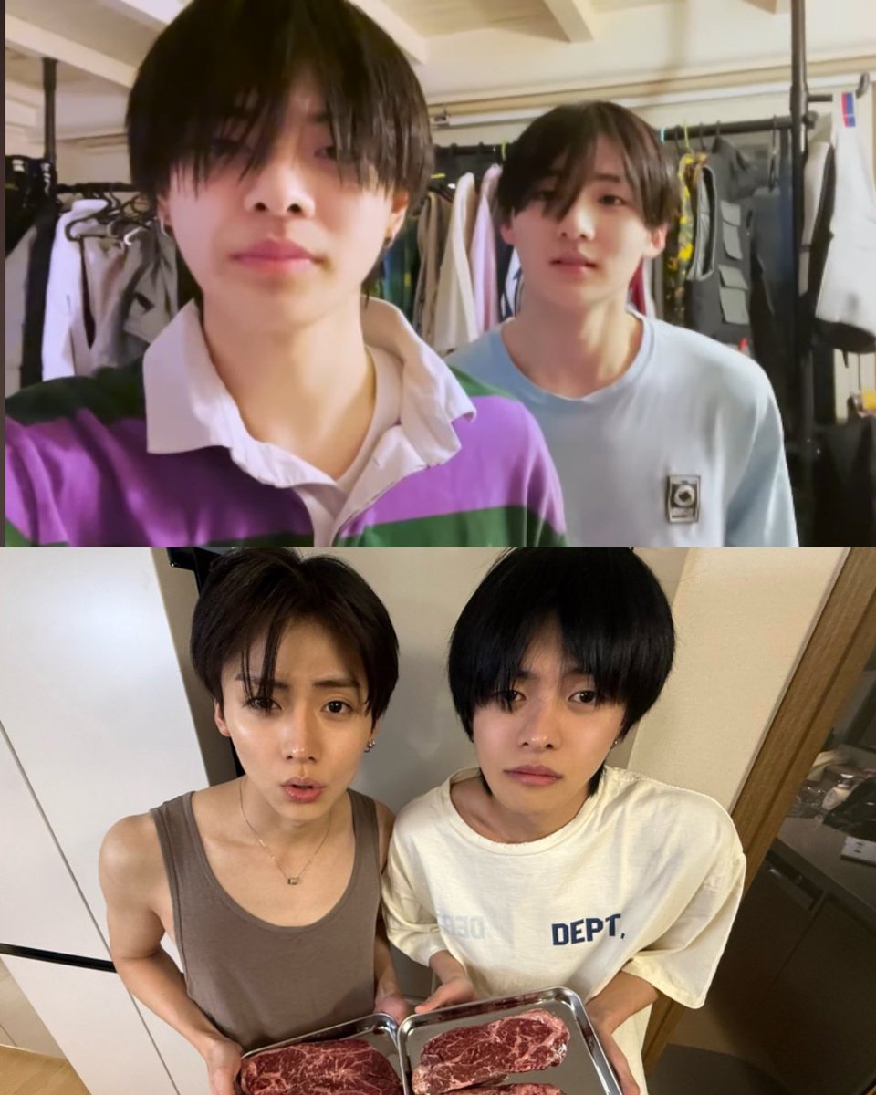 19wons's tweet photo. sangwon and leo in dorm back then and now..  still same babies ㅠㅠ https://t.co/VW7YBMsbMY