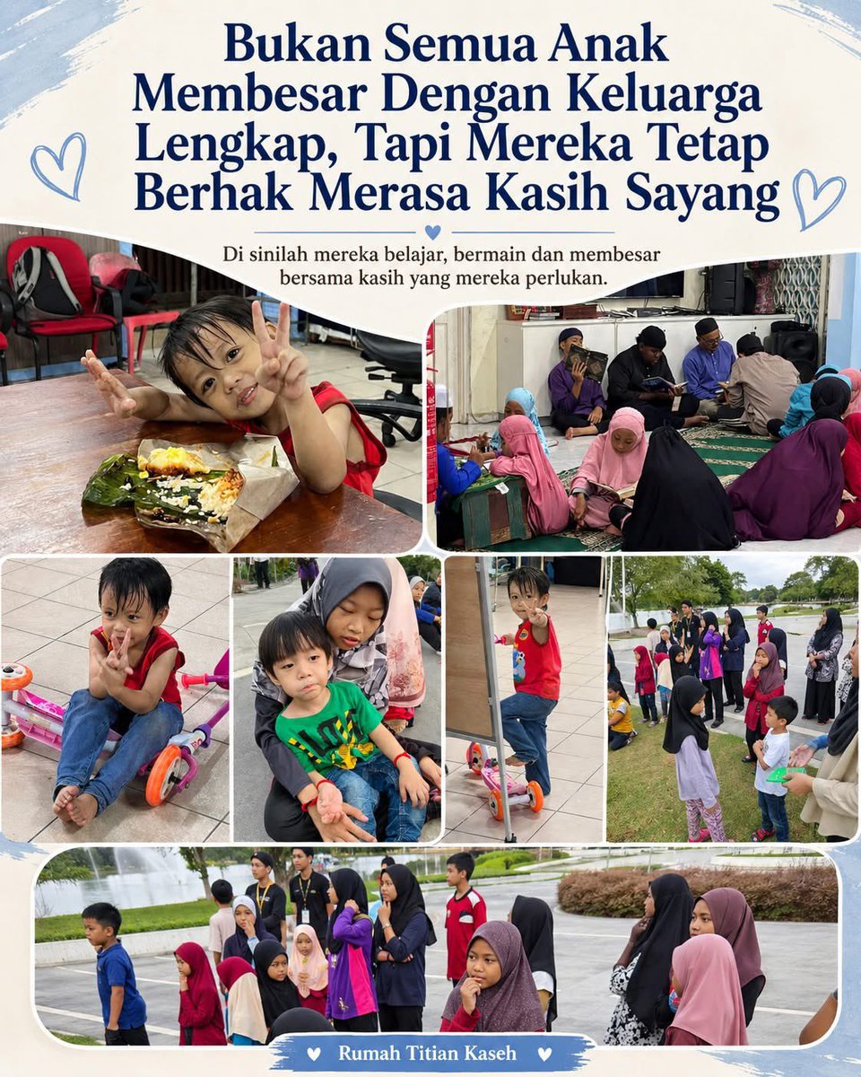 bumbungehsan's tweet photo. Anak-anak yatim ini perlukan bantuan kita segera! (Rumah Titian Kaseh)

Mari lah teruskan amalan sedekah yang mulia ini. Selain manfaat kepada si penerima, si pemberi juga mendapat banyak manfaatnya. Setiap hari, Nabi SAW berkata :

"Tidak ada satu hari pun di mana pada pagi harinya seorang hamba berada di padanya, melainkan dua malaikat turun kepadanya. Salah satu di antara keduanya berkata: 'Ya Allah, berikanlah ganti (harta) bagi orang yang berinfak.' Dan yang lainnya berkata: 'Ya Allah, berikanlah kerugian/kebinasaan (harta) kepada orang yang bakhil (menahan hartanya)."

Untuk 11 hari ini, kami akan berusaha sebarkan kisah rumah anak yatim ini supaya supaya ramai dapat membantu. Rumah amal ni melindungi 60 anak yatim & asnaf yang tiada tempat bergantung. 

Makcik yang menubuhkan rumah perlindungan ini, telah sekian lama bergelut dengan kesempitan kewangan dan tidak mampu membayar kos-kos bulanan untuk menjaga semua anak kecil disini..

Jadi kami disini ingin war-warkan tempat ni agar ramai yang mengetahui kesusahan mereka serta membantu mana yang boleh. Ayuh kita sedekah makanan dan sebarkan untuk anak yatim semua di rumah ni! 💔

SEDEKAH MAKANAN :
👉🏻 https://t.co/WxOjNvQ7pI
👉🏻 https://t.co/WxOjNvQ7pI
👉🏻 https://t.co/WxOjNvQ7pI