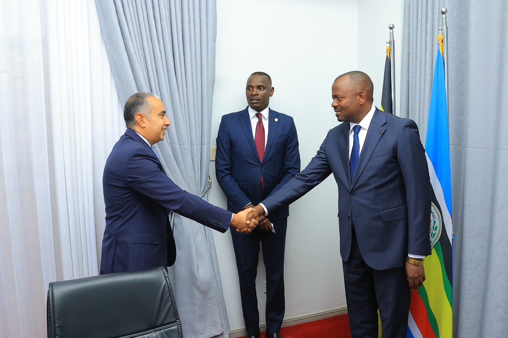 UgandaMFA's tweet photo. UGANDA, EGYPT DEEPEN ECONOMIC COOPERATION AS AMBASSADOR ELGAMMAL PRESENTS CREDENTIALS

The Minister of State for Foreign Affairs, @HonKyeyune has received the newly accredited Ambassador of the Arab Republic of Egypt to Uganda, H.E. Sherif Mohamed Abdellatif Elgammal, who presented copies of his Letters of Credence.

The meeting focused on strengthening Uganda–Egypt economic cooperation, with emphasis on investment, infrastructure, energy, health, agriculture, and technology transfer.

Hon. Kasolo welcomed the growing interest from Egyptian investors and called for follow-up on the proposed dedicated industrial park for Egyptian companies, including pharmaceutical and manufacturing investments.

The two sides also explored opportunities for Egyptian companies in road construction, renewable energy, and glass manufacturing, building on the ongoing infrastructure projects being undertaken by Egyptian firms in Uganda.