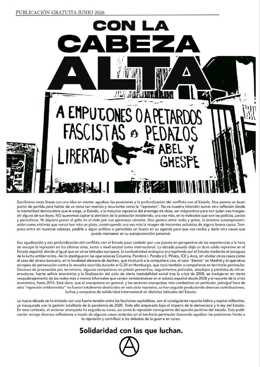 GrupoRupttura's tweet photo. [Monográfico ] Publicación con actualizaciones de diversos casos represivos en el estado español contra el anarquismo y textos de debate y profundización.

Descargar en el siguiente enlace
https://t.co/2YG101lFw3 https://t.co/2hWebldLy0