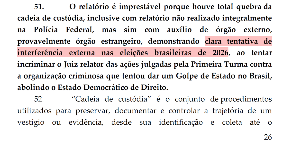 elivieira's tweet photo. Lula mentiu sobre taxa da blusinha e está mentindo sobre bets. Enquanto isso, a militância lulista mente sobre interferência estrangeira JUNTO COM ALEXANDRE DE MORAES, enquanto alegam que nada têm a ver com ele.

O print é da defesa de 44 páginas que Moraes publicou um dia antes do julgamento-pizza no STF.