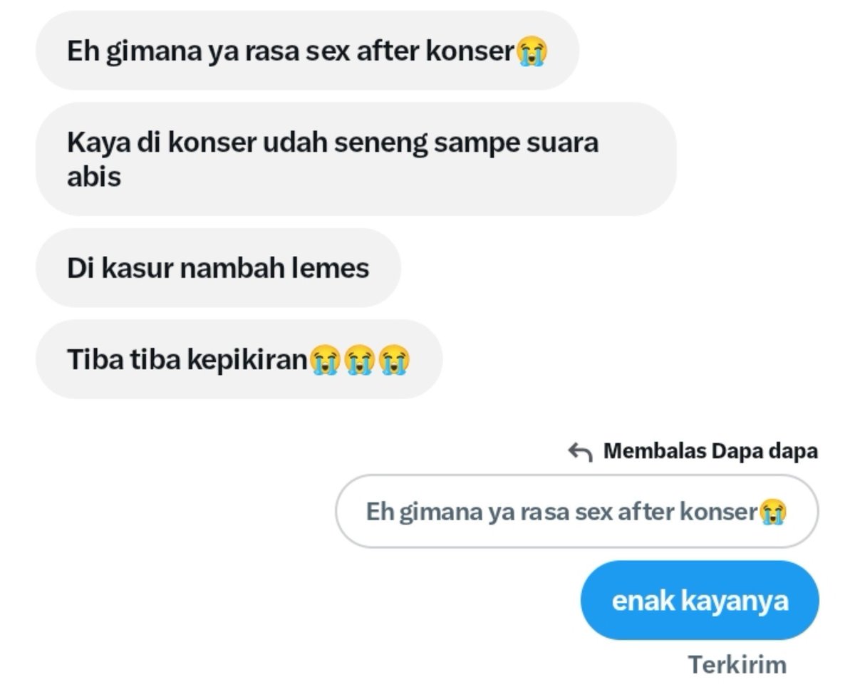 enoyingpipelll's tweet photo. gmn ya, nyoba yu sex after konser https://t.co/B1YTgEvJ4B