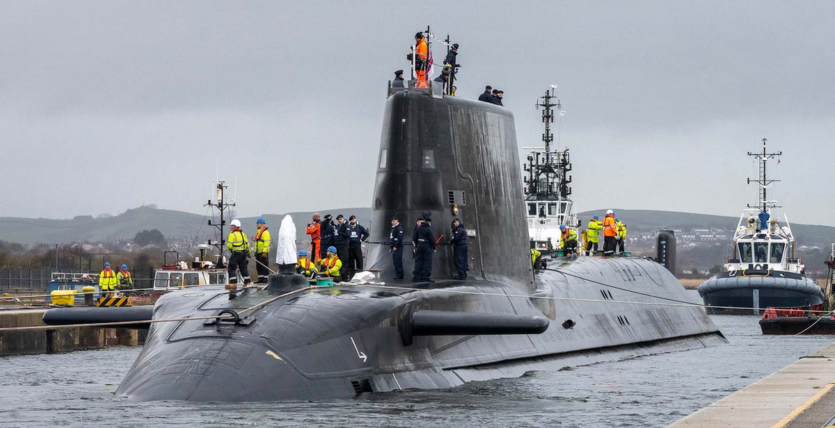 NavyLookout's tweet photo. BREAKING:

6th Astute-class submarine, HMS Agamemnon (laid down in 2013) has sailed from @BAES_Maritime Barrow shipyard today for the first time, heading to her new home in Faslane.

(Library photo) https://t.co/MKjyoTOBPT
