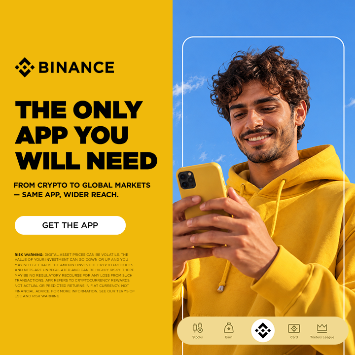 binance's tweet photo. Global markets have arrived. Same Binance app, more layers of trust.