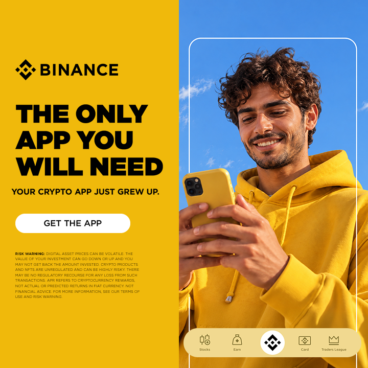 binance's tweet photo. Invest beyond crypto: stocks, trading without ever leaving the Binance app.