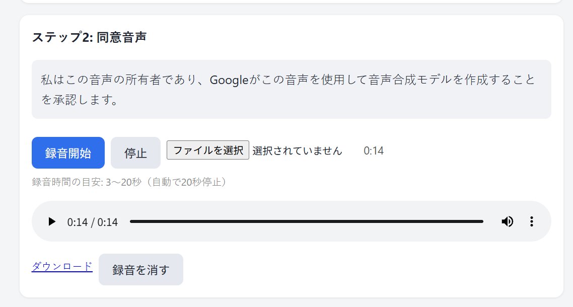 tomita777tomita's tweet photo. Gemini 3.8 Flash TTS がすごいというのでサンプルアプリを作って試してみました。自分の声を読み込ませてTTSにしゃべらせたんですけど、これ、気持ち悪いぐらいに自分ですね。どうでしょう？ステップ２で同意文書を一語一句間違わないようにしゃべらないと音声は使えないようになってます。声優さんの声をパクるのを防止する仕組みですね。