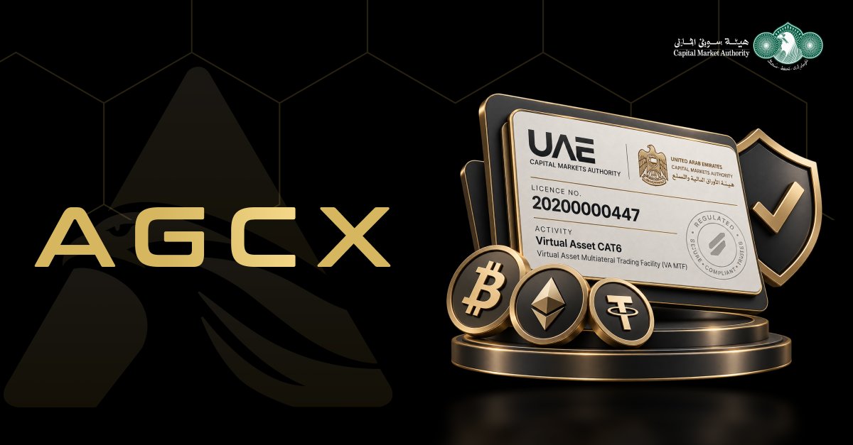 AGCX_official's tweet photo. New rules, same us. The UAE’s transition period for crypto platforms just ended, and regulated is now the minimum.

We didn’t have to scramble. Check any platform’s license before you trade, including ours.

#AGCX #RegulatedCrypto #UAE #CryptoCompliance #TradeSafe https://t.co/tioLqiSpSo