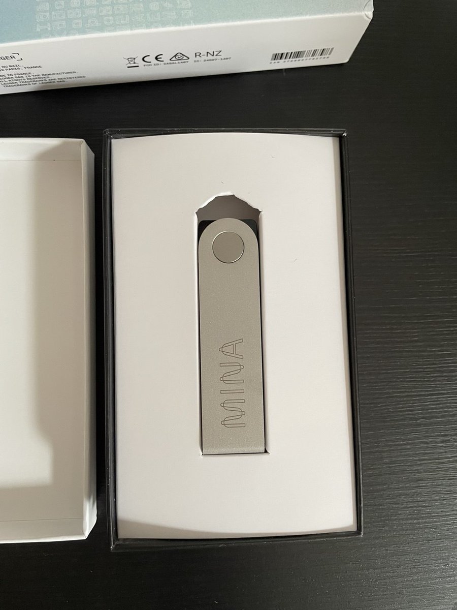 zkjays's tweet photo. - @o1_labs sent me a @Ledger nano x with mina engraved on it, a small thanks for contributing over the years

i already had a ledger before, so to me the device itself is mostly branding

but they picked the one object that holds your keys to put their name on

it's clean and simple, a collector piece for now that i'll probably use later

what's the last thing a project sent you that you actually kept?