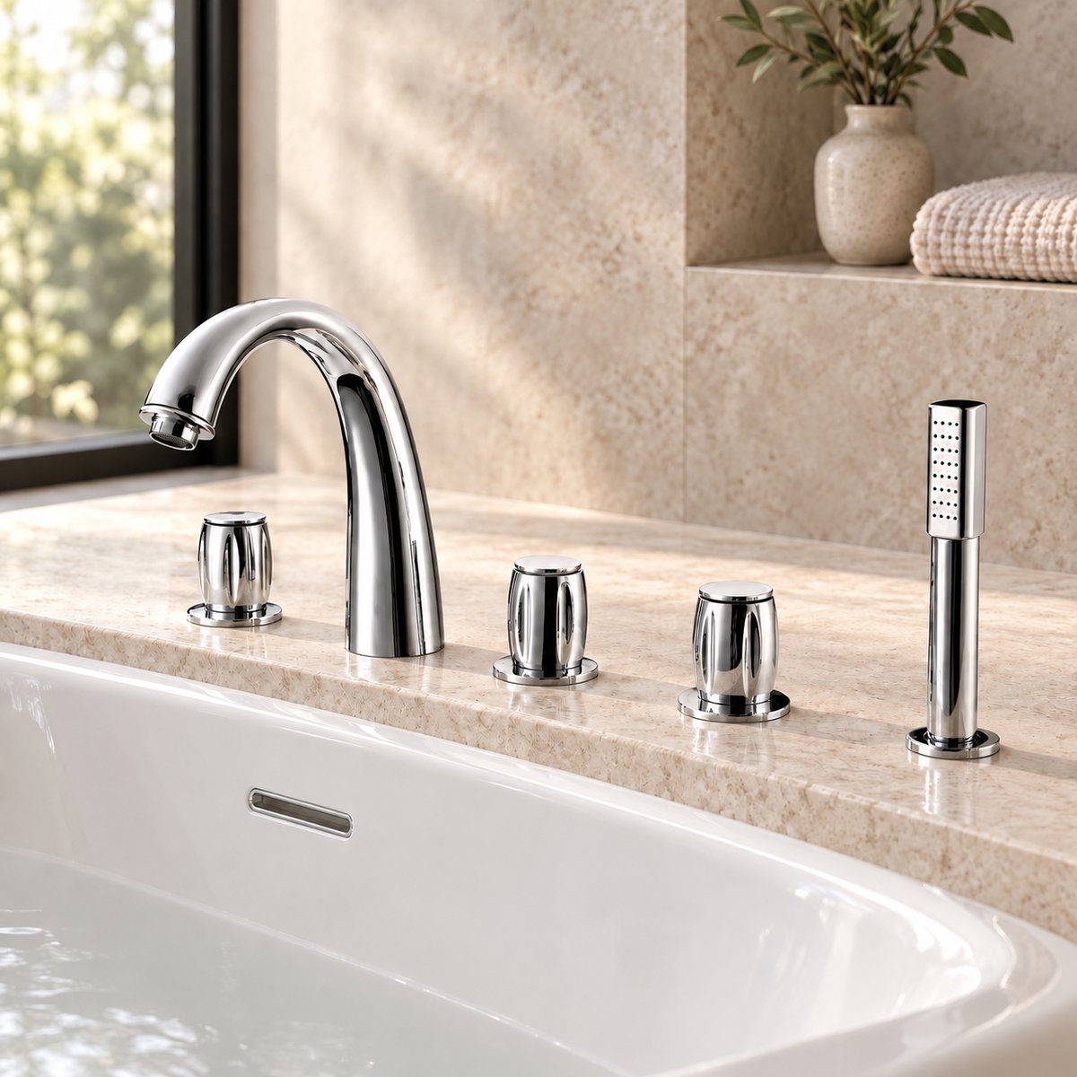 landonbath's tweet photo. More controls require clearer organization. DF-05003 combines a tub spout, three controls and hand shower across five mounting points, making functional hierarchy an important part of the deck layout.
#DeckMountedFaucet #BathtubFaucet #TubFiller #FaucetDesign #ProductDesign https://t.co/TRYi1fmBgp