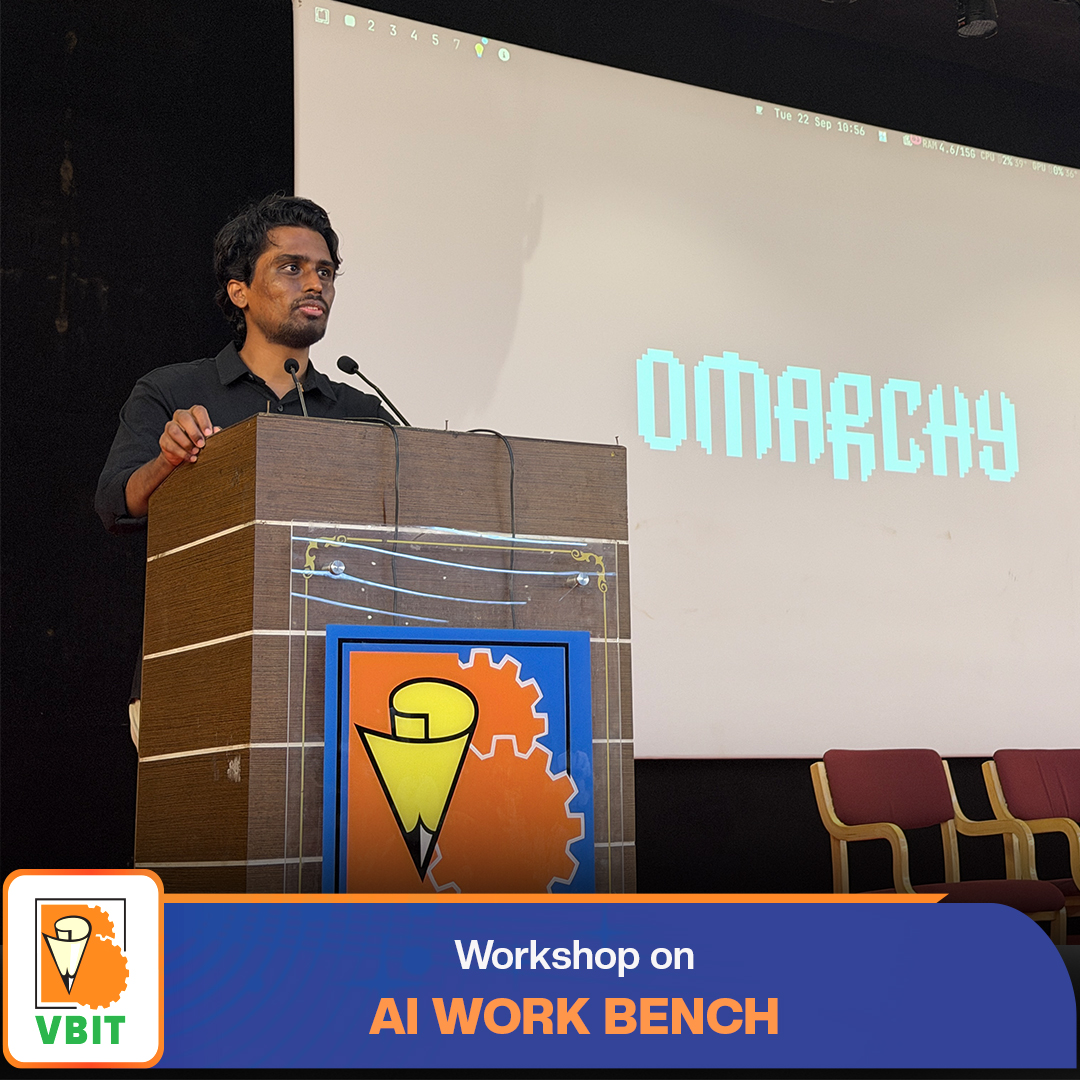VBITHYD's tweet photo. The Department of Computer Science and Engineering VBIT, in association with CSI VBIT SB, successfully organized a Hands-On Workshop on “AI Work Bench – Building Your Open and Inclusive Web”
#VBIT #AIWorkBench #ArtificialIntelligence #HandsOnWorkshop #CSE #CSIVBIT #SwechaIndia https://t.co/hdytMfkyjl