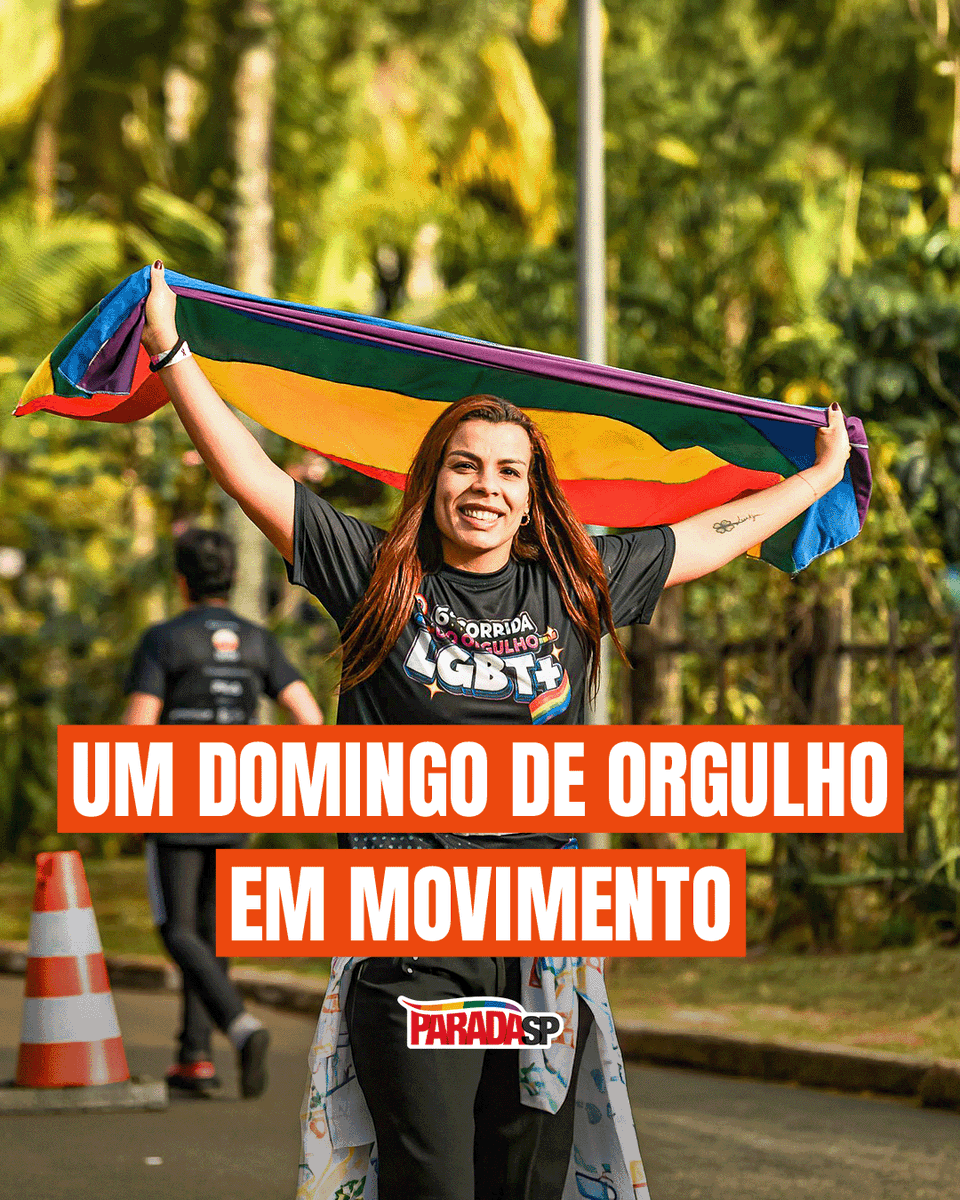 paradasp's tweet photo. #TBT daquele domingo em que SP correu por igualdade. Já tá com saudade da Corrida? Conta aqui se você já tá se preparando pra 2027! #ParadaSP #CorridaLGBT https://t.co/fWKaR7PX3p