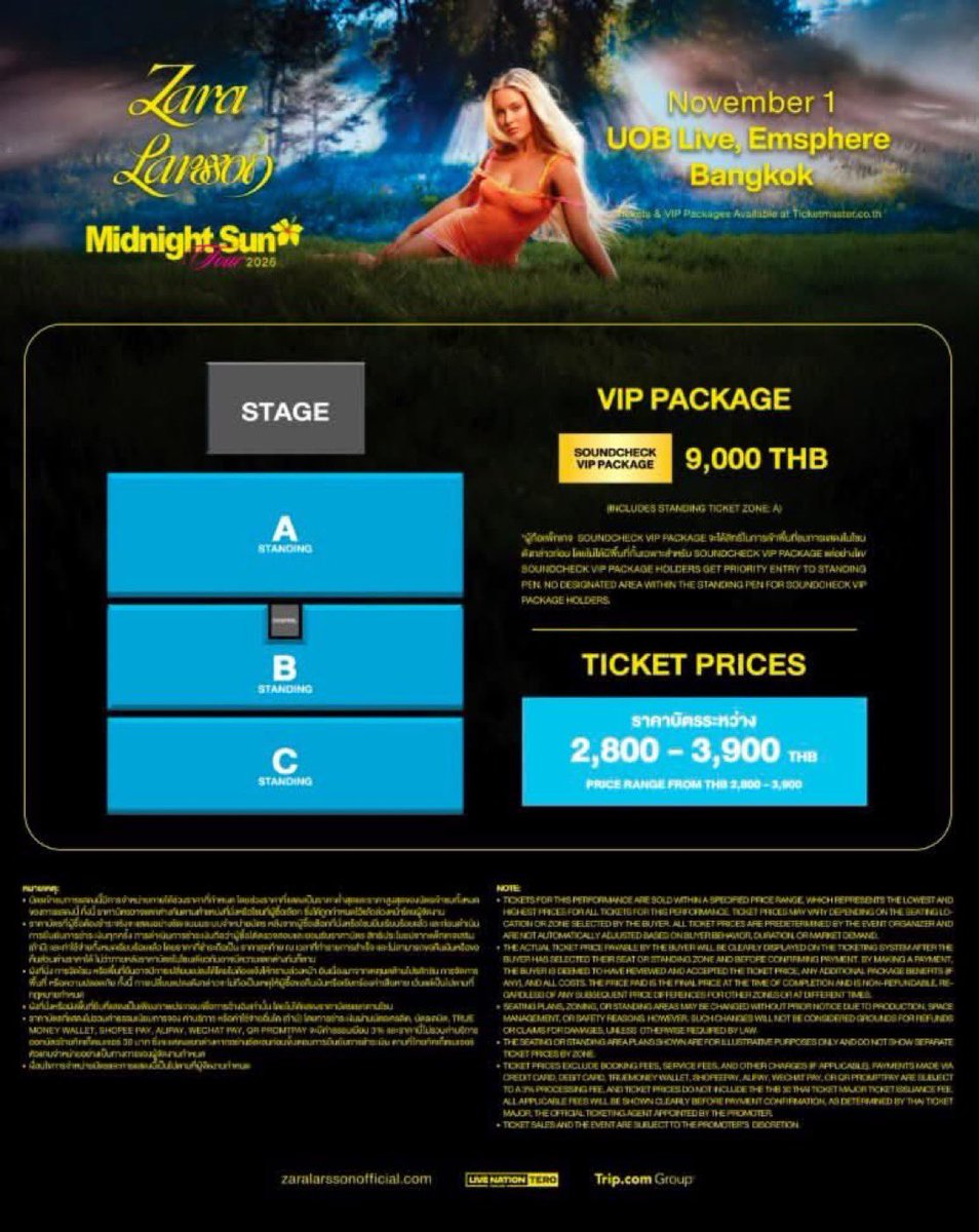 bewithyou0_0's tweet photo. #WTS 

🎫 𝐙𝐀𝐑𝐀 𝐋𝐀𝐑𝐒𝐒𝐎𝐍: 𝐌𝐈𝐃𝐍𝐈𝐆𝐇𝐓 𝐒𝐔𝐍 𝐓𝐎𝐔𝐑 𝐈𝐍 𝐁𝐀𝐍𝐆𝐊𝐎𝐊 🌙✨

🎟️ Standing Zone C 1 tix

Can dm me

#ZaraLarsson
#MidnightSunTourBKK
#MidnightSunTourBKK https://t.co/YrXa05W7La