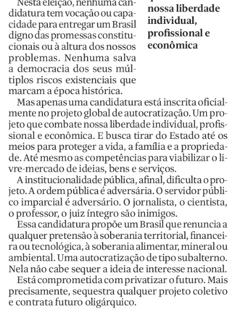 patyparraeppgg's tweet photo. Professor Conrado Hübner Mendes na Folha de hoje. É por isso que eu jamais votei e jamais votarei em um Bolsonaro. https://t.co/GN09b5M0ci