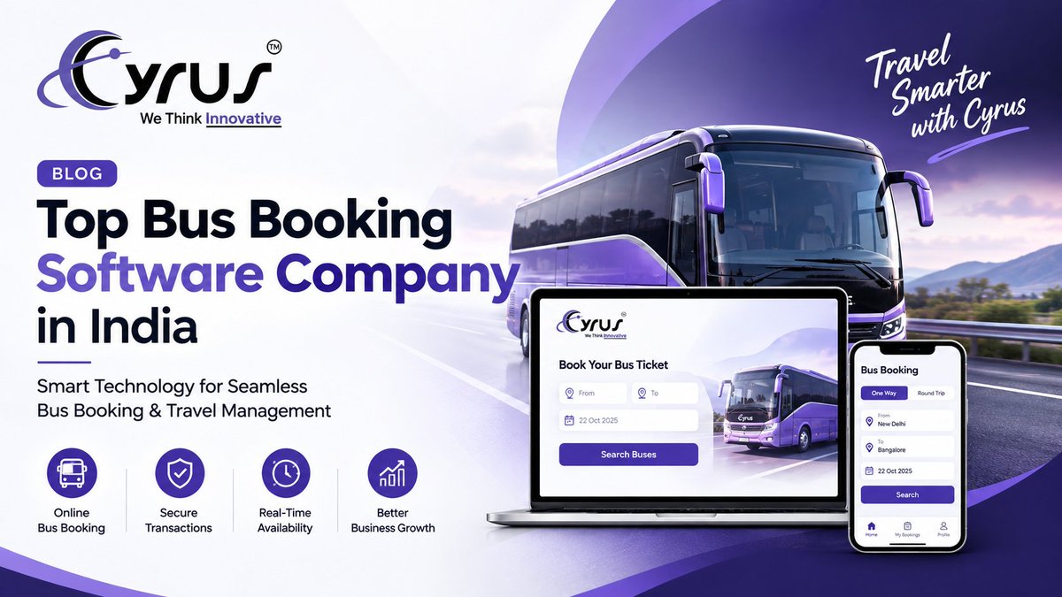 cymlmsoftware's tweet photo. Cyrus Recharge Solutions is a leading Bus Booking Software Development Company in India. 

We deliver fast &amp; scalable Bus Booking Portal tailored your business needs. 

#CyrusRecharge #BusBookingSoftware https://t.co/5OUJKSUryV