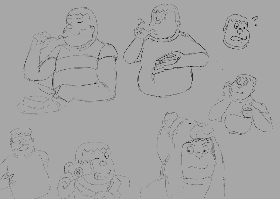 AnsterLex's tweet photo. About 4 or 5 months ago when I got my drawing tablet to finally start drawing for real, the first thing I did was draw Gian. Some of them didn’t turn out how I wanted though. Now I’m thinking of picking up drawing again soon https://t.co/Pey2OKs26g