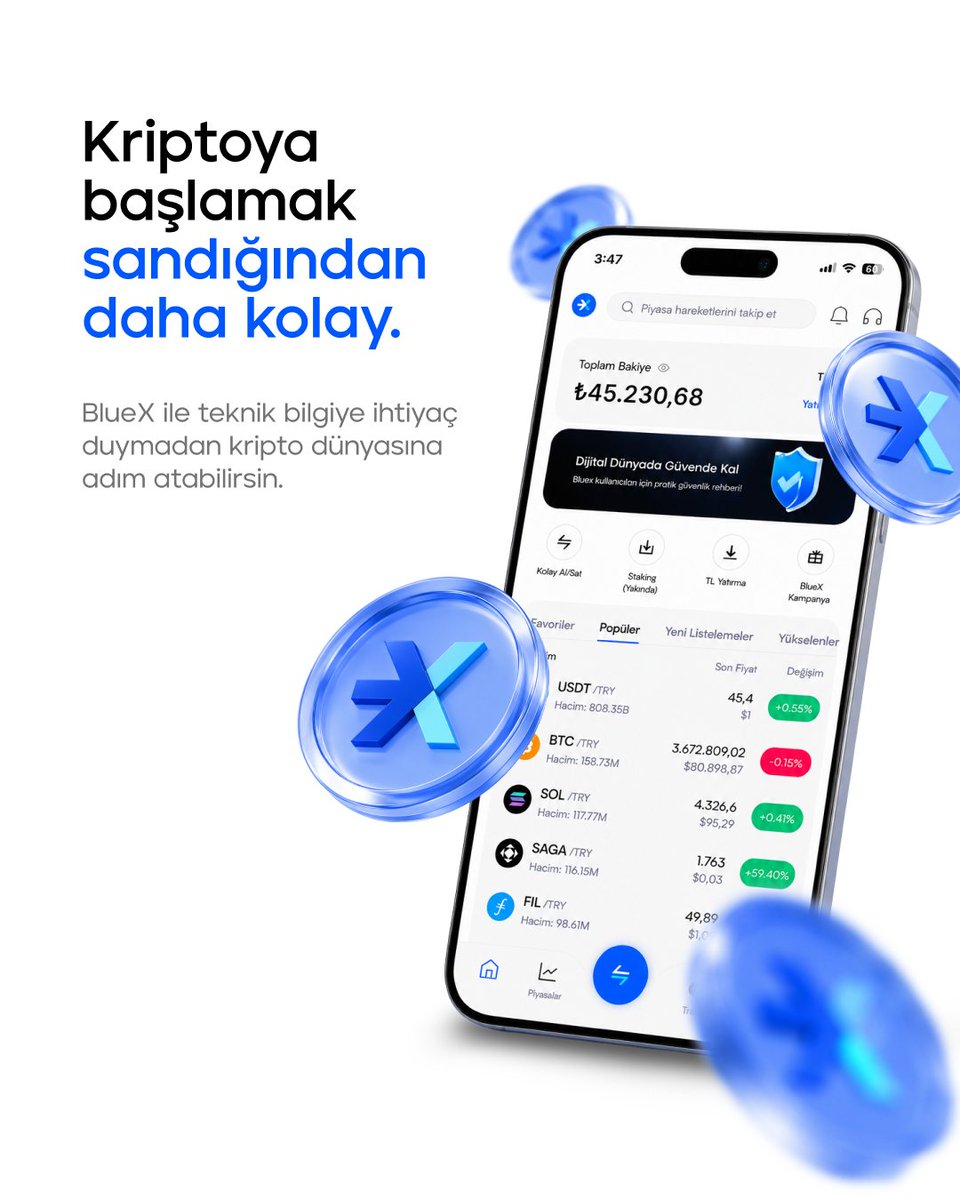 Bluex_Turkiye's tweet photo. Kriptoya ilk adım, doğru yerden başlamak.
BlueX’te ihtiyacın olan araçlara kolayca ulaş, kripto dünyasını kendi hızında keşfet. https://t.co/6FY5DkJP4N