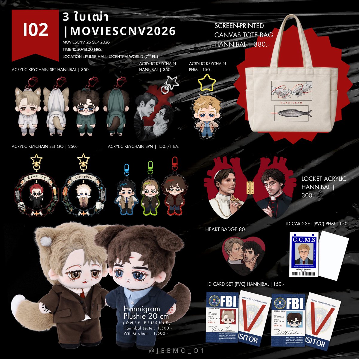 JEEMO_O1's tweet photo. มาแล้วคับใบเมนู มาช้านิดนึงแต่มานะะะ เจอกัล 
📍i02 3 ใบเฒ่า
#moviescnv2026
MOVIESCNV 26 SEP 2026
TIME 10:30-18.00 HRS.
LOCATION : PULSE HALL @ CENTRALWORLD (7TH FL.)

Hannibal | SPN | GO | OFMD | sandman | PHM

มี giveaways สำหรับคนที่ฟอลเค้าคับ https://t.co/vo4fVPyHay