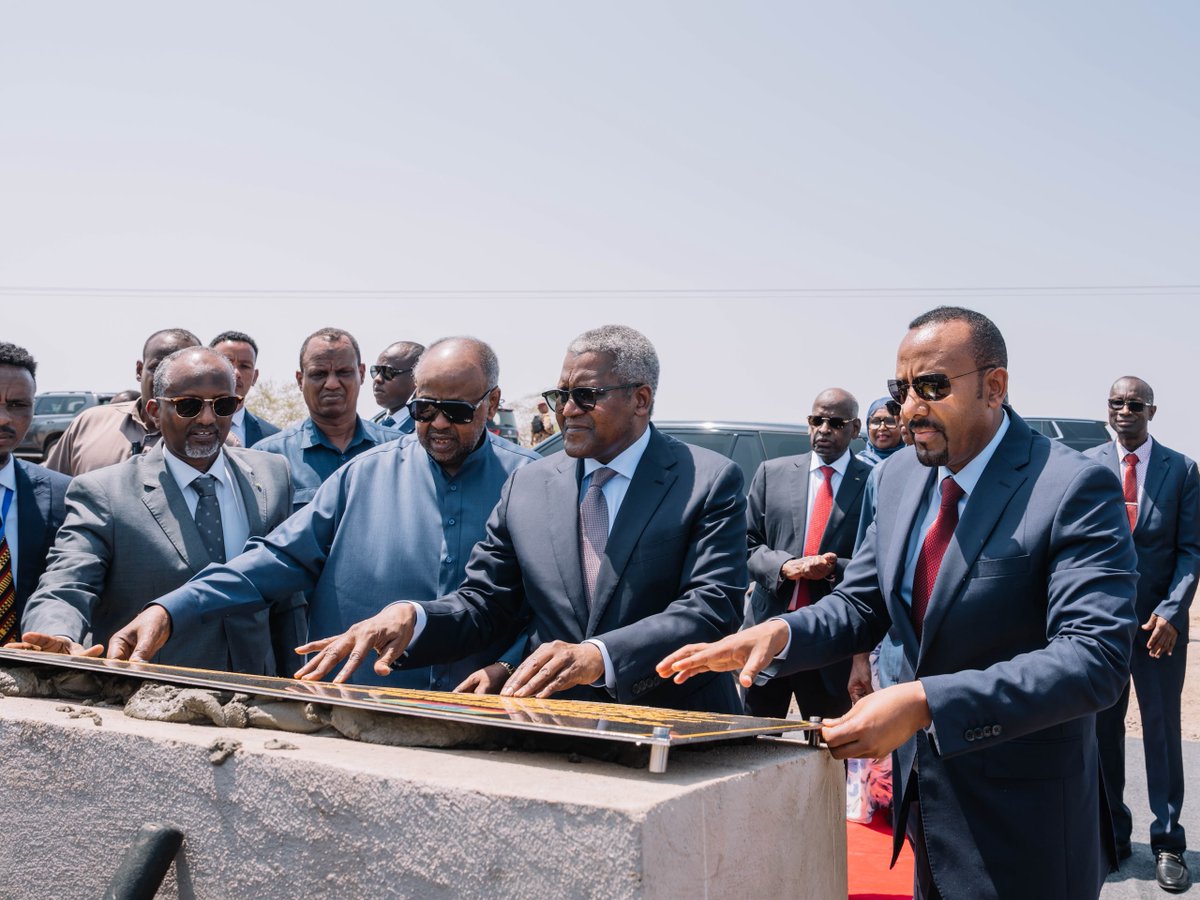 PMEthiopia's tweet photo. The Ethiopia–Djibouti Petroleum Products Pipeline which links Ethiopia and Djibouti is a strategic cross-border infrastructure initiative designed with the aim of improving Ethiopia's energy security, boosting regional trade links, and ensuring the safe, reliable and efficient transport of petroleum products from Djibouti to Ethiopia. It is being carried out through a joint investment between Ethiopian Investment Holdings and the Dangote Group.

The project, which extends over about 120 km from Damerjog in Djibouti to Dewele in Ethiopia, will set up an integrated petroleum logistics system that connects the marine receipt and coastal storage facilities at Damerjog with the inland storage and distribution facilities at Dewele. At the Damerjog terminal, refined petroleum products will be received, transferred to dedicated storage facilities, and then transported by a multiproduct pipeline to Dewele for further distribution across Ethiopia.

#PMOEthiopia