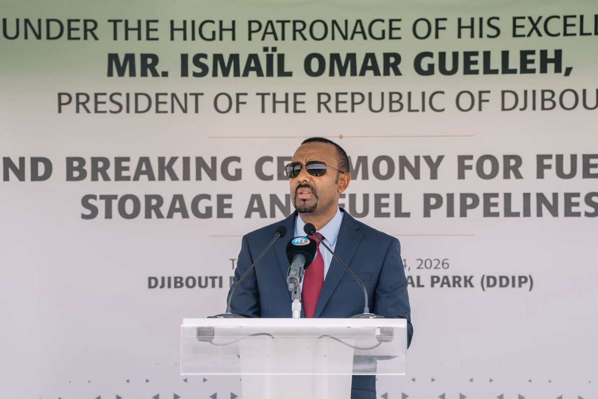 PMEthiopia's tweet photo. The Ethiopia–Djibouti Petroleum Products Pipeline which links Ethiopia and Djibouti is a strategic cross-border infrastructure initiative designed with the aim of improving Ethiopia's energy security, boosting regional trade links, and ensuring the safe, reliable and efficient transport of petroleum products from Djibouti to Ethiopia. It is being carried out through a joint investment between Ethiopian Investment Holdings and the Dangote Group.

The project, which extends over about 120 km from Damerjog in Djibouti to Dewele in Ethiopia, will set up an integrated petroleum logistics system that connects the marine receipt and coastal storage facilities at Damerjog with the inland storage and distribution facilities at Dewele. At the Damerjog terminal, refined petroleum products will be received, transferred to dedicated storage facilities, and then transported by a multiproduct pipeline to Dewele for further distribution across Ethiopia.

#PMOEthiopia