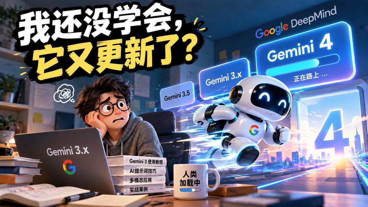Wby4i's tweet photo. Google DeepMind负责人说，Gemini 4已经进入后训练阶段，希望能“远早于年底”推出。

我现在学AI最大的感受就是：

不是学不会。

是根本学不完。

我：终于会用了
AI：好的，那我更新一下。 https://t.co/qTIJWGpEIF