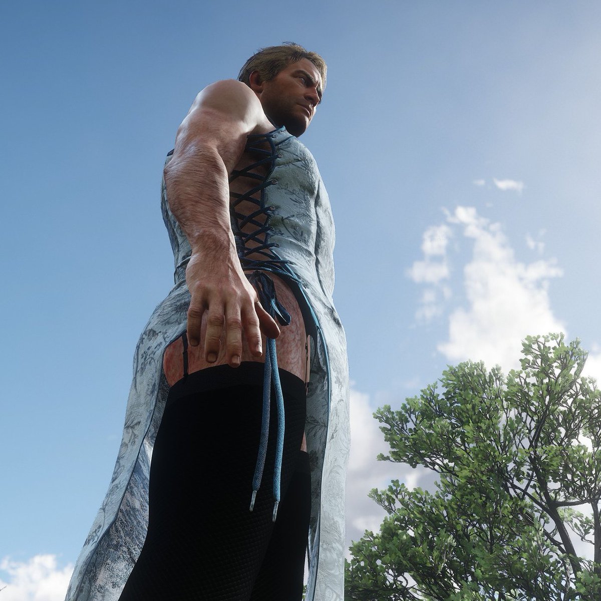 Steppenw31's tweet photo. cheongsam arthur morgan with black stockings and crothless panties🔥#arthurmorgan #arthurmorganfanart #rdr2 #reddeadredemption2 #reddeadredemption #reddeadredemption2mod #arthurmorgansimp #arthurmorganoutfit #anyways https://t.co/L42wV8e8W0